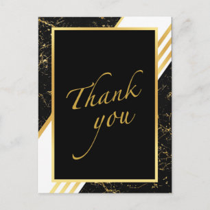 Goldmarmorstreifen-Typografie schwarz Danke Pos Postkarte