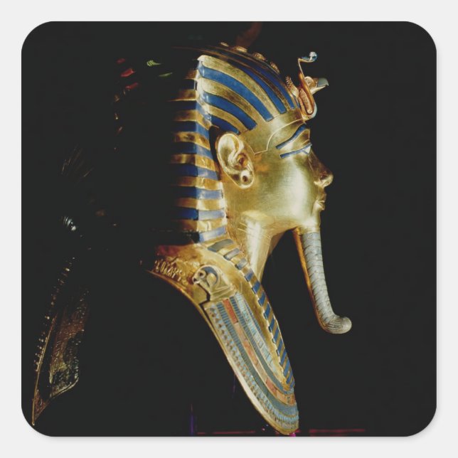 Goldmaske Tutankhamun Quadratischer Aufkleber (Vorderseite)