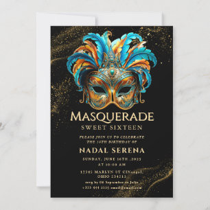 Goldmaskerade Einladung