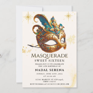 Goldmaskerade Einladung