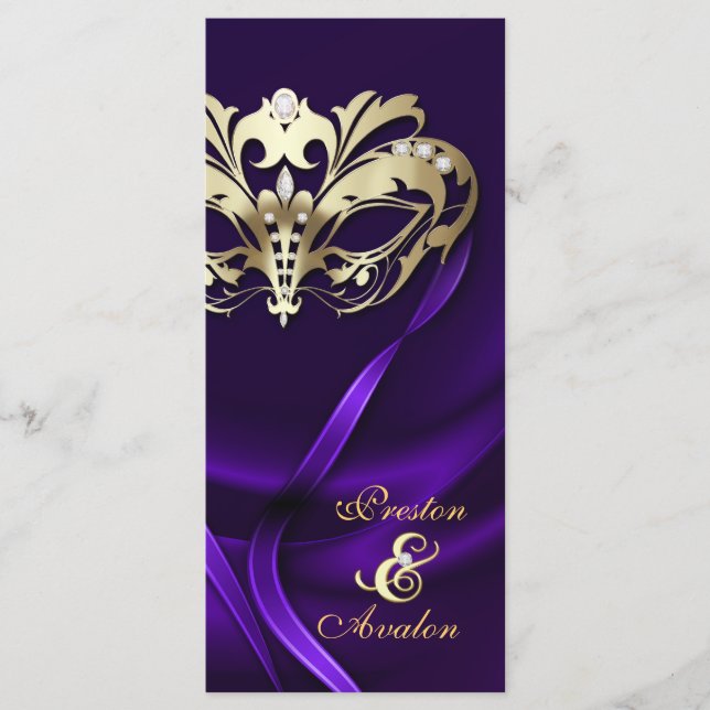 Goldmasquerade Lila Jeweled Wedding Program Programm (Vorderseite)