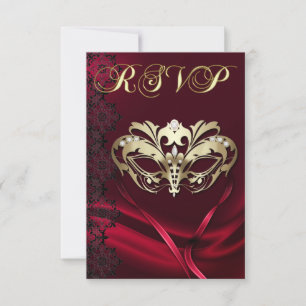 Goldmasquerade Red Jeweled UAWG Einladung