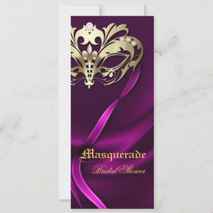 Goldmasquerade Rosa Bridal Dusche Einladung