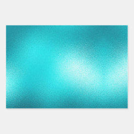 Goldmedaille Aqua Turquoise Glitzer Sparkone Meerj Geschenkpapier Set