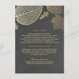 Goldmedaille Blätter Hochzeitdetails - Information Begleitkarte