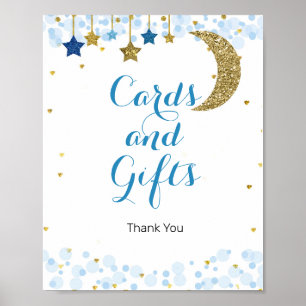 Goldmedaille blaue Wasserfarbkarten und Geschenkze Poster