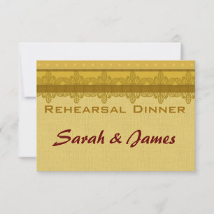 Goldmedaille Brocade Hochzeit Probe Einladung