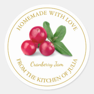 Goldmedaille Cranberry Jam Label weiß Runder Aufkleber