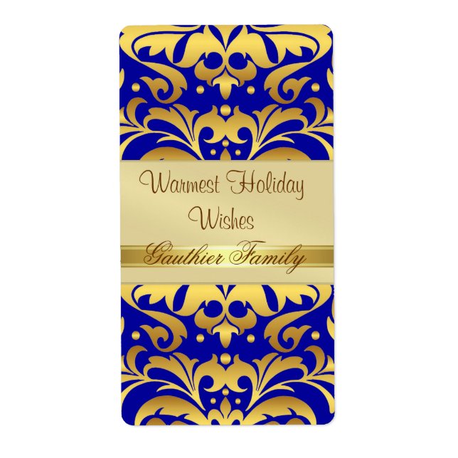 Goldmedaille Damask - Goldenes Weinetikett (Vorne)