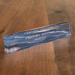 Goldmedaille der blauen Rose - Marmorbezeichnung Namensplakette