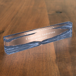 Goldmedaille der blauen Rose - Marmorbezeichnung Namensplakette