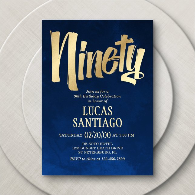 Goldmedaille der Männernacht zum 90. Geburtstag Einladung (Von Creator hochgeladen)