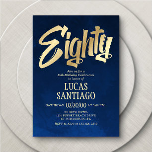 Goldmedaille der Men's Navy zum 80. Geburtstag Einladung