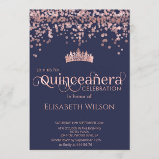 Goldmedaille der Shiny Rose Confetti tiara Einladung