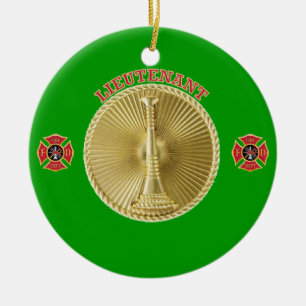 Goldmedaille des Feuerwehrleutnants Keramik Ornament