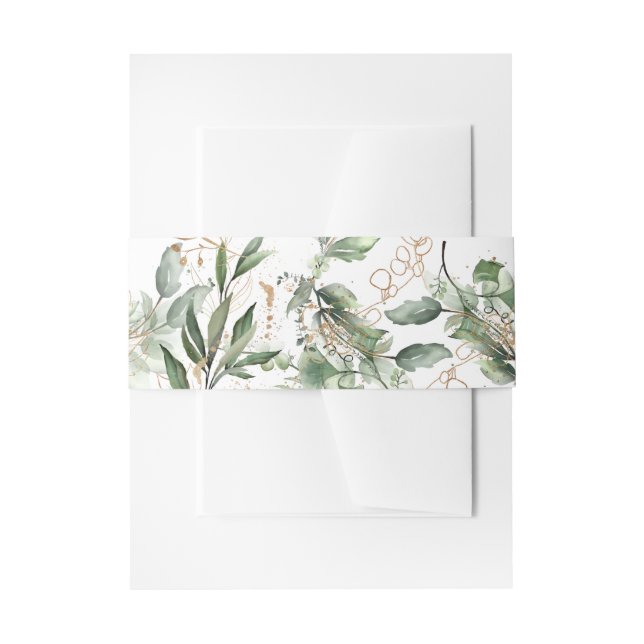 Goldmedaille Eukalyptus Elegantes Grün Einladungsbanderole (Vorderseite Beispiel)