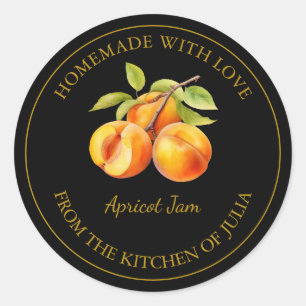 Goldmedaille für Apricot Schwarz Runder Aufkleber