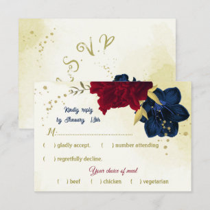 Goldmedaille für die Blume RSVP Karte