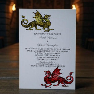 Goldmedaille für die Hochzeit des Drachen Einladung