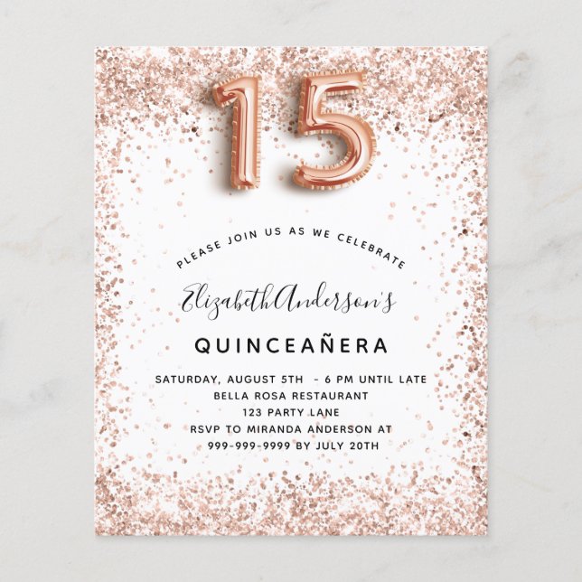 Goldmedaille für die Rose Quinceanera Flyer (Vorne)