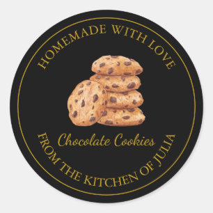 Goldmedaille für hausgemachte Cookies Schwarz Runder Aufkleber
