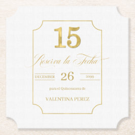 Goldmedaille für White Quinceanera Spanisch Save t Untersetzer