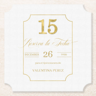 Goldmedaille für White Quinceanera Spanisch Save t Untersetzer