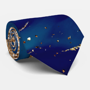 Goldmedaille Glitzer Marinebar Krawatte