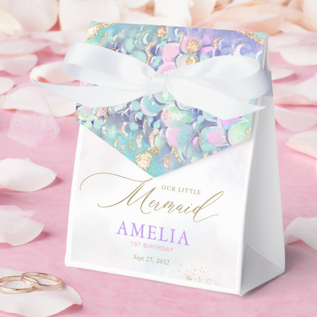 Goldmedaille Glitzer Meerjungfrau Schwanz unter de Geschenkschachtel (Hochzeit)