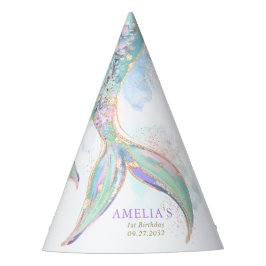 Goldmedaille Glitzer Meerjungfrau Schwanz unter de Partyhütchen