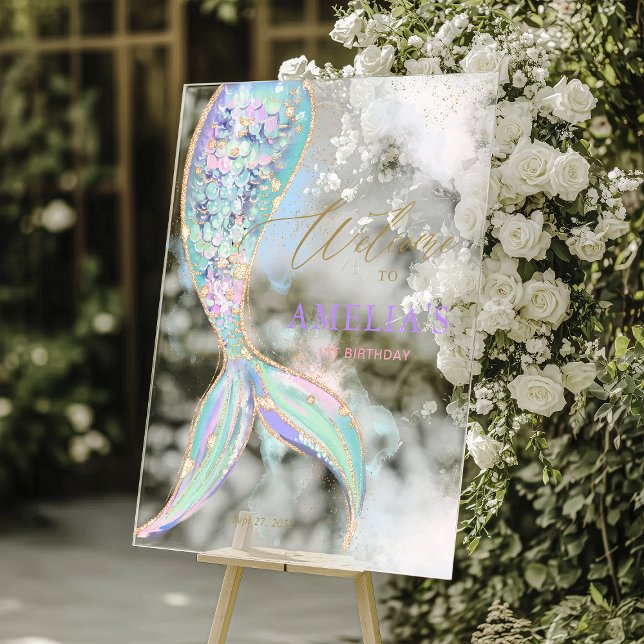 Goldmedaille Glitzer Schwanz unter dem Meer Willko Acrylschild (Von Creator hochgeladen)