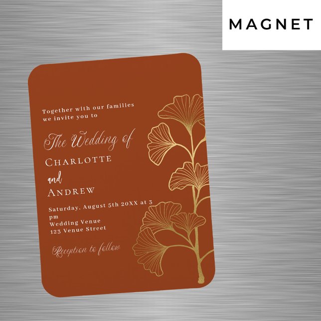 Goldmedaille Hochzeitginkgo Magnet (Von Creator hochgeladen)