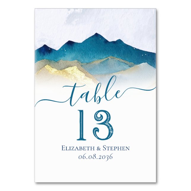 Goldmedaille Hochzeitsstimmung im Wasser Tischnumm Tischnummer (Vorderseite)