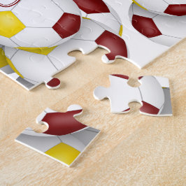 Goldmedaille-Mannschaft färbt Jungs-Girl-Fußball Puzzle