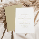 Goldmedaille Minimalistische Einladung zur Hochzei<br><div class="desc">Diese minimalistische spanische Hochzeitseinladung ist perfekt für eine rustikale Hochzeit. Das einfache und elegante Design zeichnet sich durch klassische und extravagante Schriftzeichen in Gold aus.</div>
