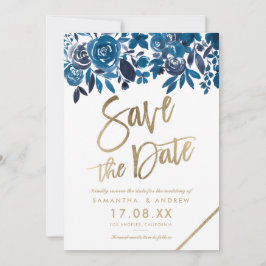 Goldmedaille mit blühender Aquarellfarbe Save the  Date