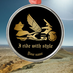 Goldmedaille Motorrad Wings Golden Ornament Aus Metall
