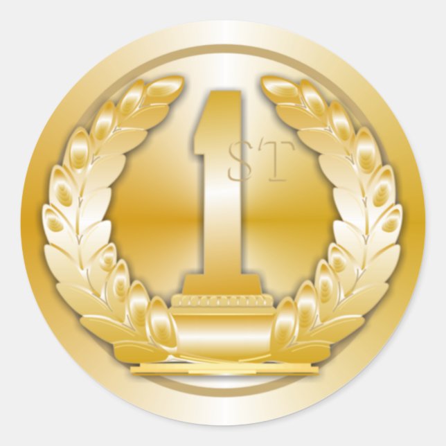 Goldmedaille Runder Aufkleber (Vorderseite)