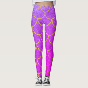 Goldmedaille Scales Pink Lila Glitzer Leggings