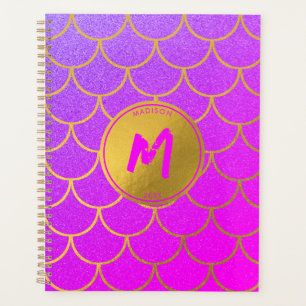 Goldmedaille Scales Rosa Lila Glitzer Monogram Planer