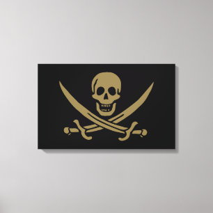 Goldmedaille & Schwerter Piratenflagge des Jacks C Leinwanddruck