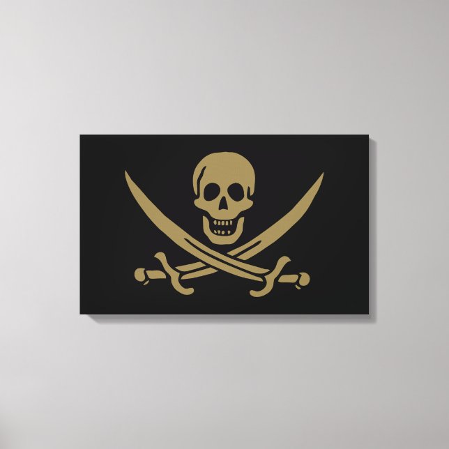 Goldmedaille & Schwerter Piratenflagge des Jacks C Leinwanddruck (Vorderseite)
