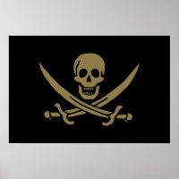 Goldmedaille & Schwerter Piratenflagge des Jacks C