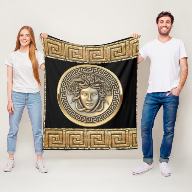 Goldmedaille und griechischer Schlüsselgolden Fleecedecke (Beispiel)