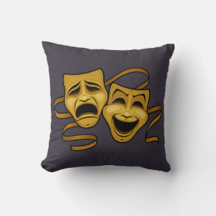 Goldmedaille und Masken des Tragedy Theaters Kissen