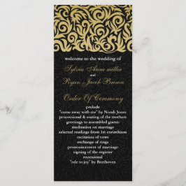 Goldmedaille und Schwarze Swirling Border Wedding Programm