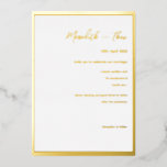 Goldmedaille und weißer Minimalwert Hochzeitsfoil  Folieneinladung<br><div class="desc">Goldene und weiße Minimal-Hochzeitsreise</div>