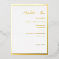 Goldmedaille und weißer Minimalwert Hochzeitsfoil 