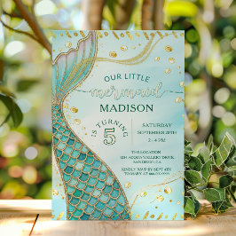 Goldmedaille unter der Sea Girl Birthday Party Einladung