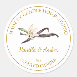 Goldmedaille Vanilla Candle Label weiß Runder Aufkleber